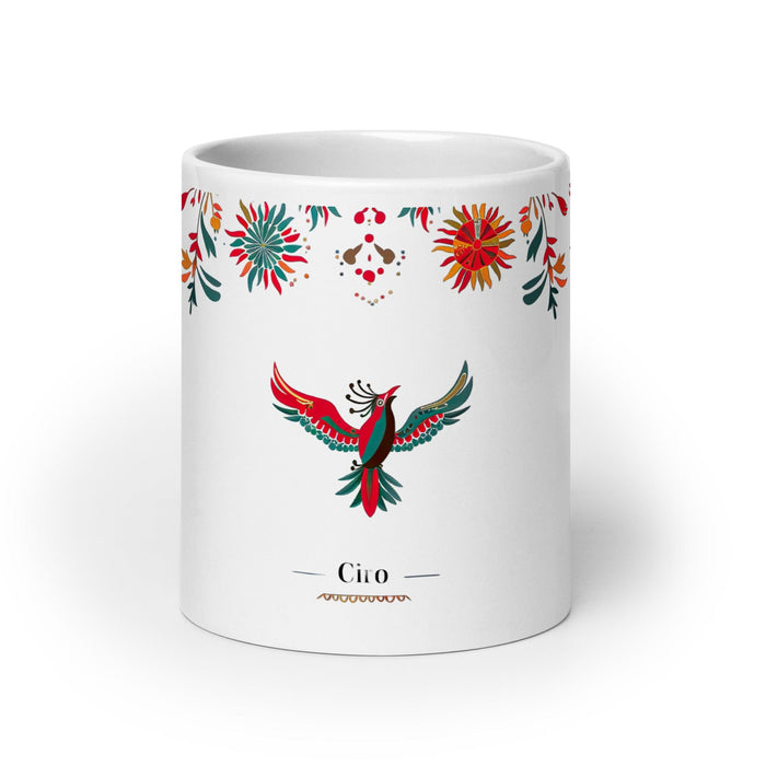 Ciro Exclusive Name Art Piece Home Office Work Coffee Mug Mexican Spanish Pride Gift Cup One-Of-A-Kind Calligraphy White Glossy Mug | C25 Mexicada