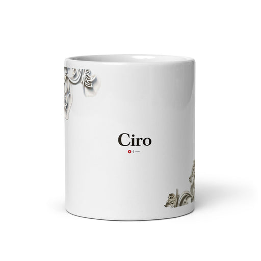 Ciro Exclusive Name Art Piece Home Office Work Coffee Mug Mexican Spanish Pride Gift Cup One-Of-A-Kind Calligraphy White Glossy Mug | C3 Mexicada