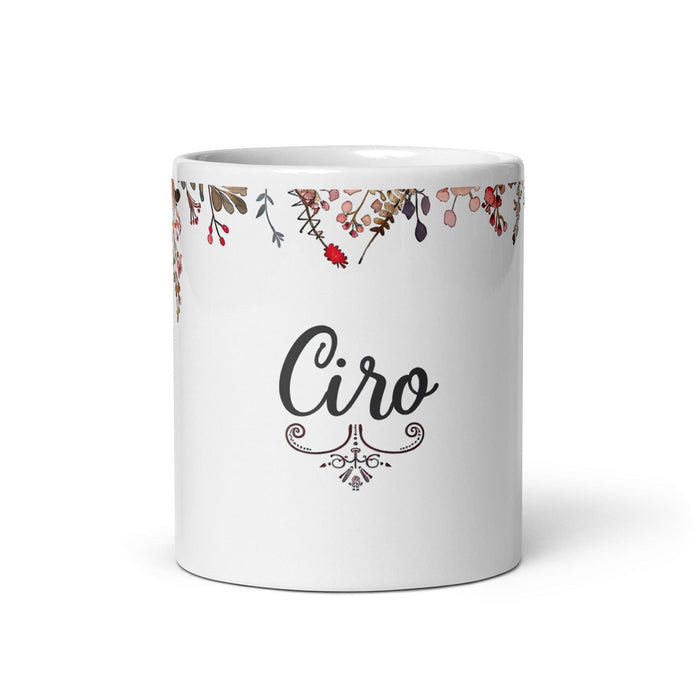 Ciro Exclusive Name Art Piece Home Office Work Coffee Mug Mexican Spanish Pride Gift Cup One-Of-A-Kind Calligraphy White Glossy Mug | C5 Mexicada