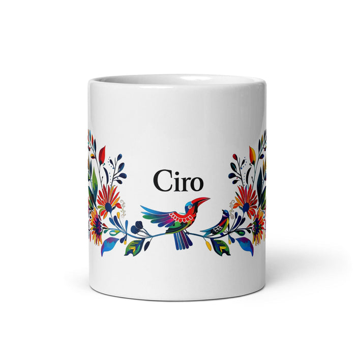 Ciro Exclusive Name Art Piece Home Office Work Coffee Mug Mexican Spanish Pride Gift Cup One-Of-A-Kind Calligraphy White Glossy Mug | C7 Mexicada