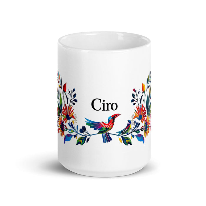 Ciro Exclusive Name Art Piece Home Office Work Coffee Mug Mexican Spanish Pride Gift Cup One-Of-A-Kind Calligraphy White Glossy Mug | C7 Mexicada