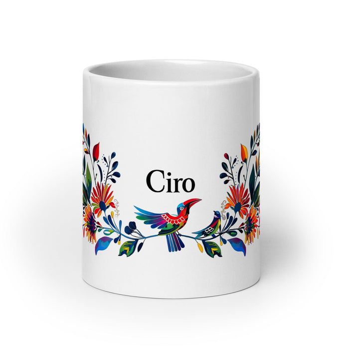 Ciro Exclusive Name Art Piece Home Office Work Coffee Mug Mexican Spanish Pride Gift Cup One-Of-A-Kind Calligraphy White Glossy Mug | C7 Mexicada