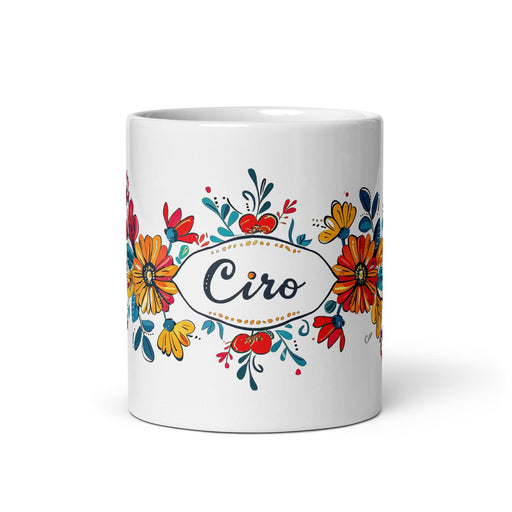 Ciro Exclusive Name Art Piece Home Office Work Coffee Mug Mexican Spanish Pride Gift Cup One-Of-A-Kind Calligraphy White Glossy Mug | C8 Mexicada