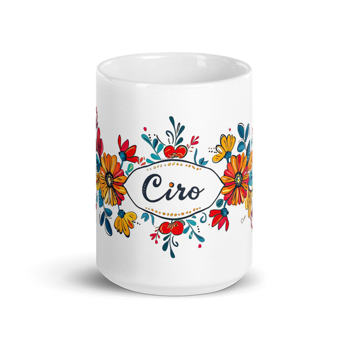 Ciro Exclusive Name Art Piece Home Office Work Coffee Mug Mexican Spanish Pride Gift Cup One-Of-A-Kind Calligraphy White Glossy Mug | C8 Mexicada