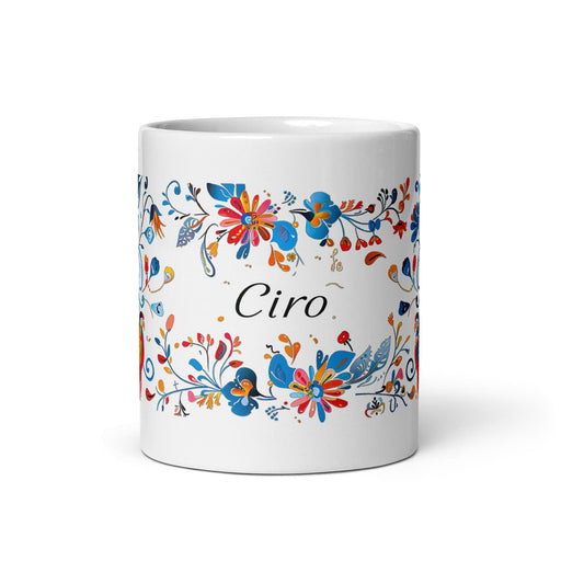 Ciro Exclusive Name Art Piece Home Office Work Coffee Mug Mexican Spanish Pride Gift Cup One-Of-A-Kind Calligraphy White Glossy Mug | C9 Mexicada