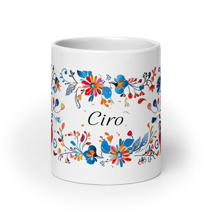 Ciro Exclusive Name Art Piece Home Office Work Coffee Mug Mexican Spanish Pride Gift Cup One-Of-A-Kind Calligraphy White Glossy Mug | C9 Mexicada