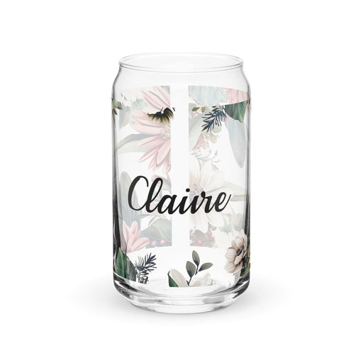 Claire Exclusive Name Art Piece Can-Shaped Glass Home Office Work Mexican Spanish Pride Gift Cup One-Of-A-Kind Calligraphy Glass | C10 Mexicada 16 oz