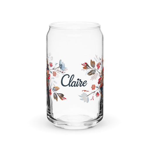 Claire Exclusive Name Art Piece Can-Shaped Glass Home Office Work Mexican Spanish Pride Gift Cup One-Of-A-Kind Calligraphy Glass | C14 Mexicada 16 oz (No Lid No Straw)