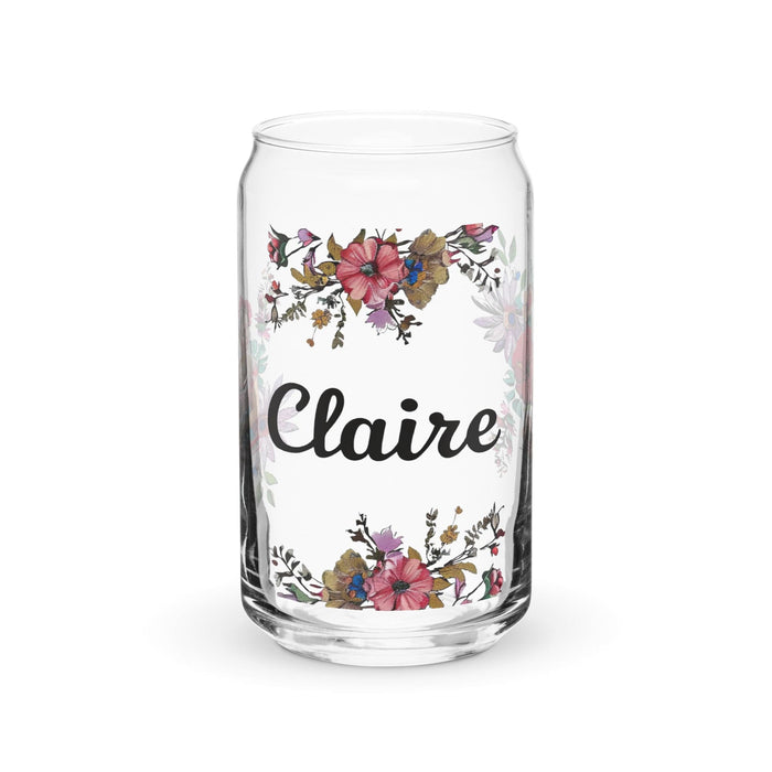 Claire Exclusive Name Art Piece Can-Shaped Glass Home Office Work Mexican Spanish Pride Gift Cup One-Of-A-Kind Calligraphy Glass | C20 Mexicada 16 oz