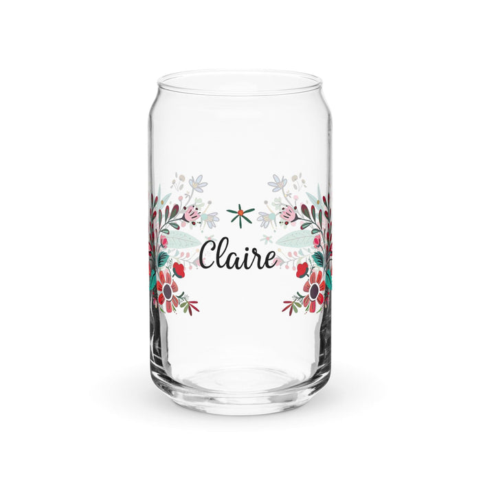 Claire Exclusive Name Art Piece Can-Shaped Glass Home Office Work Mexican Spanish Pride Gift Cup One-Of-A-Kind Calligraphy Glass | C21 Mexicada 16 oz