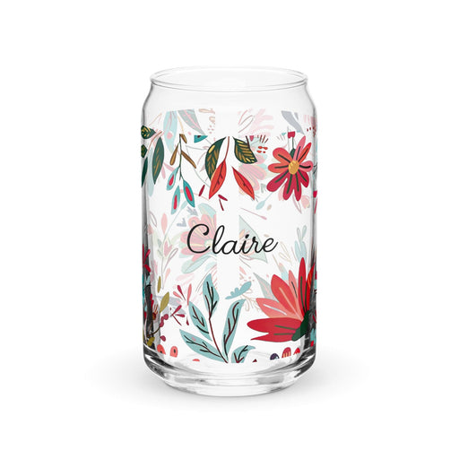 Claire Exclusive Name Art Piece Can-Shaped Glass Home Office Work Mexican Spanish Pride Gift Cup One-Of-A-Kind Calligraphy Glass | C23 Mexicada 16 oz