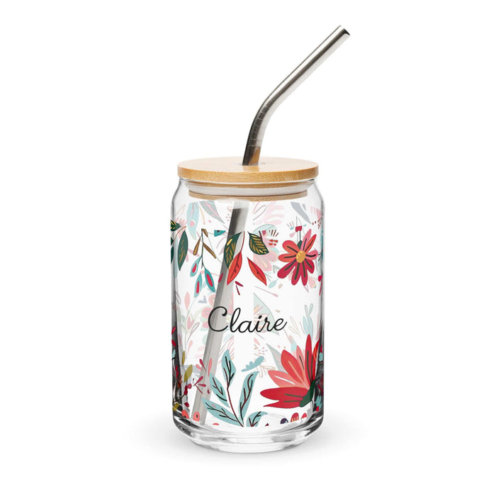 Claire Exclusive Name Art Piece Can-Shaped Glass Home Office Work Mexican Spanish Pride Gift Cup One-Of-A-Kind Calligraphy Glass | C23 Mexicada 16 oz With Lid & Straw