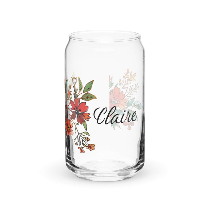 Claire Exclusive Name Art Piece Can-Shaped Glass Home Office Work Mexican Spanish Pride Gift Cup One-Of-A-Kind Calligraphy Glass | C27 Mexicada 16 oz (No Lid No Straw)