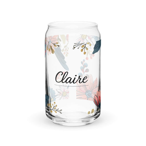 Claire Exclusive Name Art Piece Can-Shaped Glass Home Office Work Mexican Spanish Pride Gift Cup One-Of-A-Kind Calligraphy Glass | C28 Mexicada 16 oz