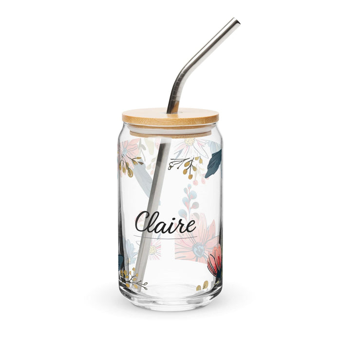 Claire Exclusive Name Art Piece Can-Shaped Glass Home Office Work Mexican Spanish Pride Gift Cup One-Of-A-Kind Calligraphy Glass | C28 Mexicada 16 oz With Lid & Straw