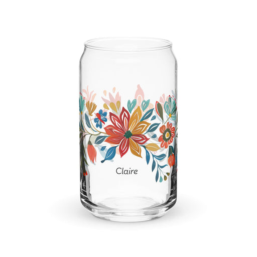 Claire Exclusive Name Art Piece Can-Shaped Glass Home Office Work Mexican Spanish Pride Gift Cup One-Of-A-Kind Calligraphy Glass | C32 Mexicada 16 oz