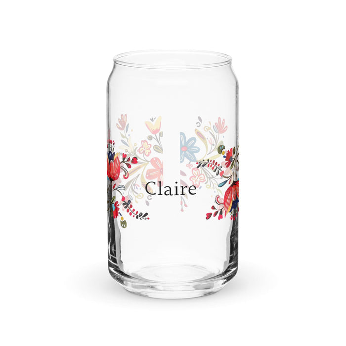 Claire Exclusive Name Art Piece Can-Shaped Glass Home Office Work Mexican Spanish Pride Gift Cup One-Of-A-Kind Calligraphy Glass | C8 Mexicada 16 oz