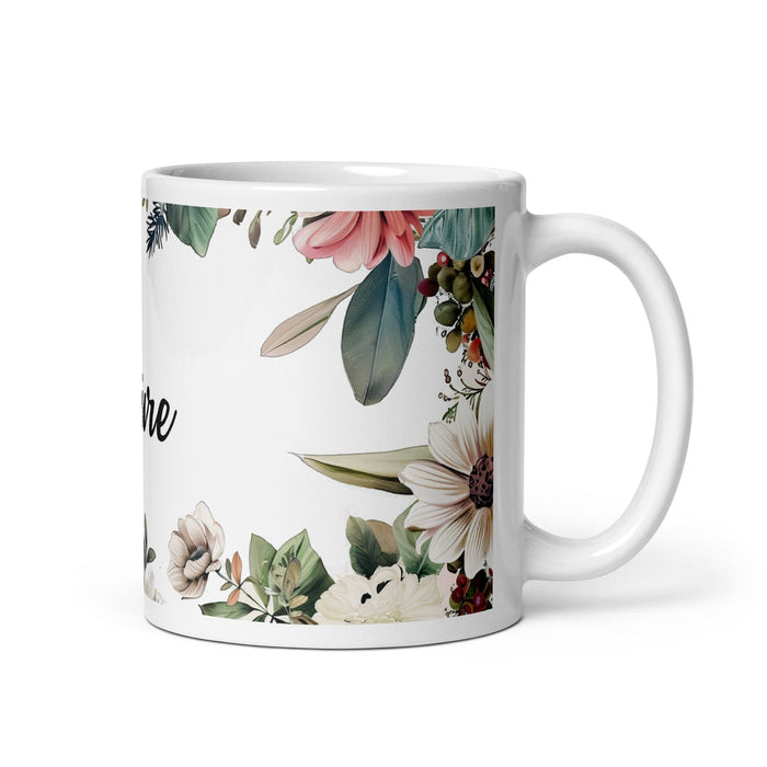 Claire Exclusive Name Art Piece Home Office Work Coffee Mug Mexican Spanish Pride Gift Cup One-Of-A-Kind Calligraphy White Glossy Mug | C10 Mexicada 11 oz