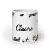 Claire Exclusive Name Art Piece Home Office Work Coffee Mug Mexican Spanish Pride Gift Cup One-Of-A-Kind Calligraphy White Glossy Mug | C10 Mexicada