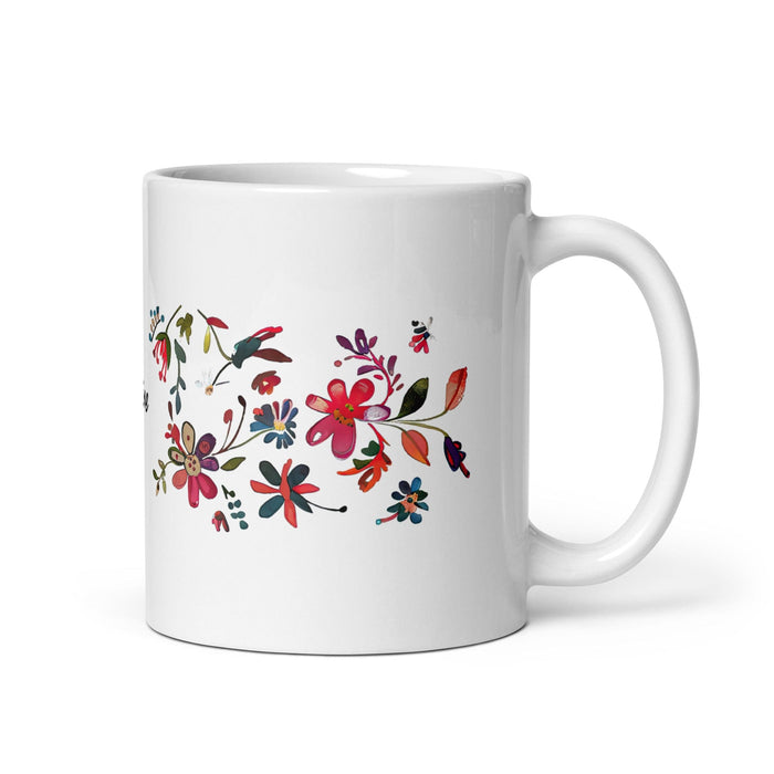 Claire Exclusive Name Art Piece Home Office Work Coffee Mug Mexican Spanish Pride Gift Cup One-Of-A-Kind Calligraphy White Glossy Mug | C11 Mexicada 11 oz