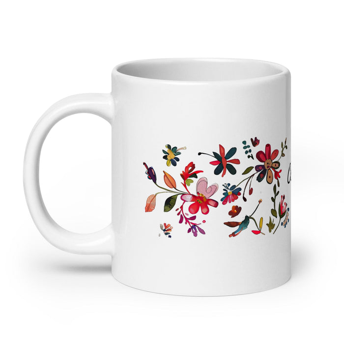 Claire Exclusive Name Art Piece Home Office Work Coffee Mug Mexican Spanish Pride Gift Cup One-Of-A-Kind Calligraphy White Glossy Mug | C11 Mexicada