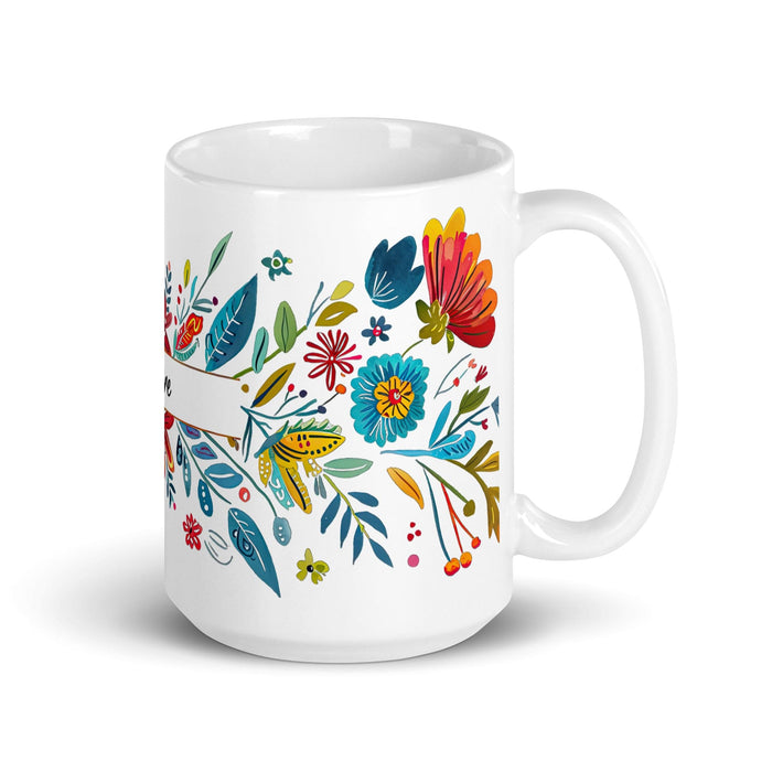 Claire Exclusive Name Art Piece Home Office Work Coffee Mug Mexican Spanish Pride Gift Cup One-Of-A-Kind Calligraphy White Glossy Mug | C12 Mexicada 15 oz