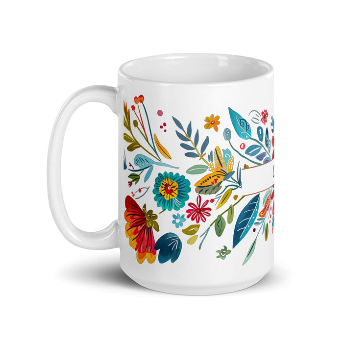 Claire Exclusive Name Art Piece Home Office Work Coffee Mug Mexican Spanish Pride Gift Cup One-Of-A-Kind Calligraphy White Glossy Mug | C12 Mexicada