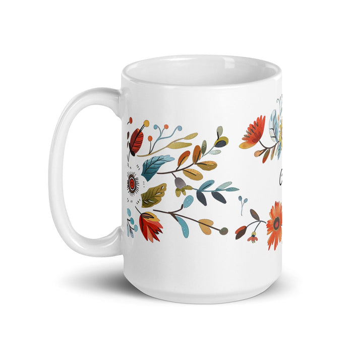 Claire Exclusive Name Art Piece Home Office Work Coffee Mug Mexican Spanish Pride Gift Cup One-Of-A-Kind Calligraphy White Glossy Mug | C13 Mexicada