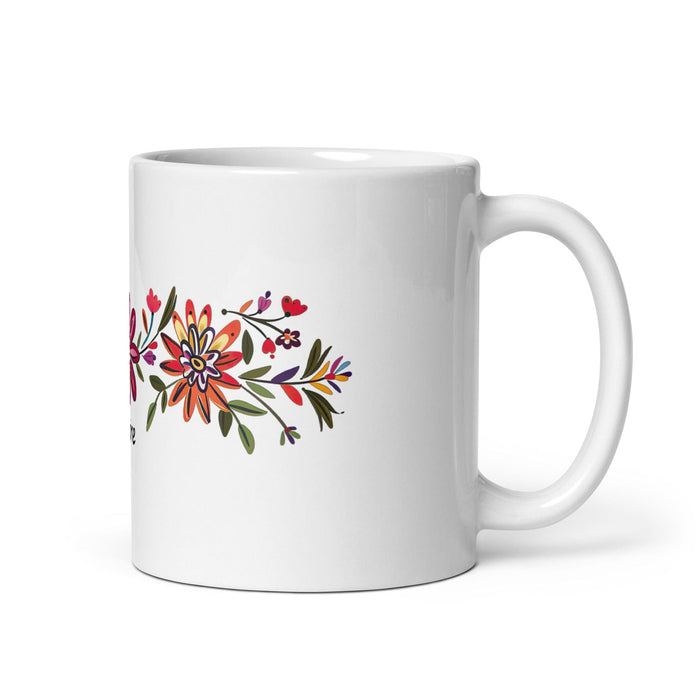 Claire Exclusive Name Art Piece Home Office Work Coffee Mug Mexican Spanish Pride Gift Cup One-Of-A-Kind Calligraphy White Glossy Mug | C15 Mexicada 11 oz