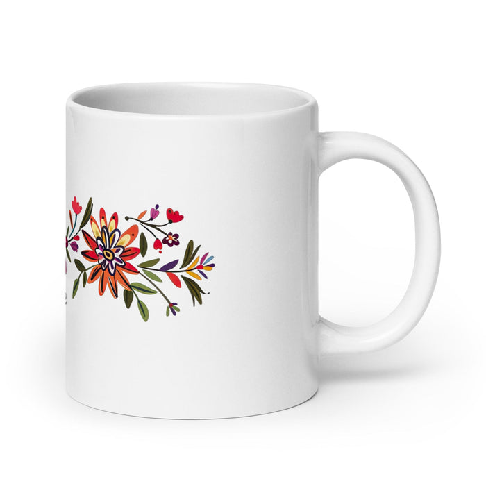 Claire Exclusive Name Art Piece Home Office Work Coffee Mug Mexican Spanish Pride Gift Cup One-Of-A-Kind Calligraphy White Glossy Mug | C15 Mexicada 20 oz