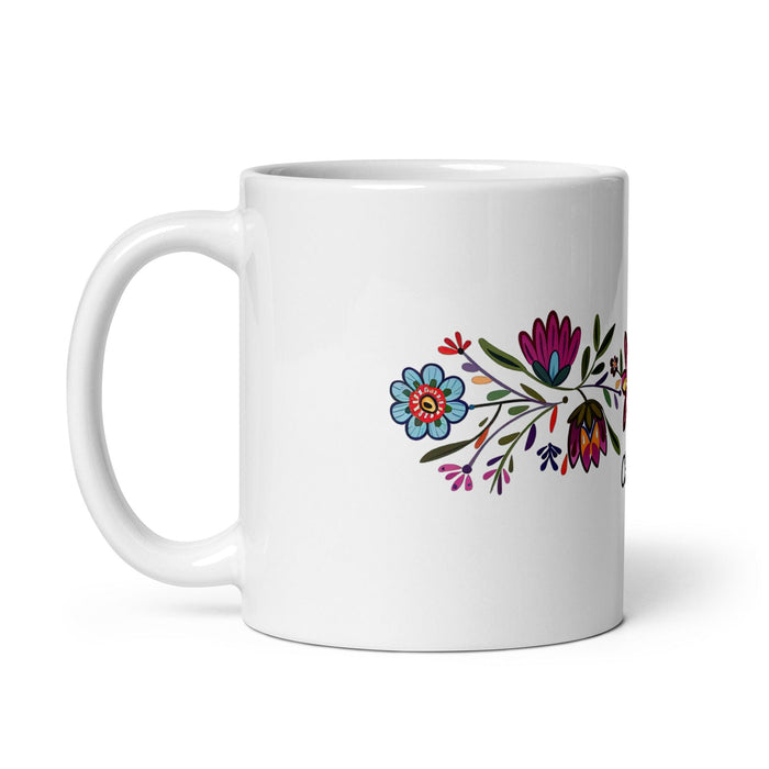 Claire Exclusive Name Art Piece Home Office Work Coffee Mug Mexican Spanish Pride Gift Cup One-Of-A-Kind Calligraphy White Glossy Mug | C15 Mexicada