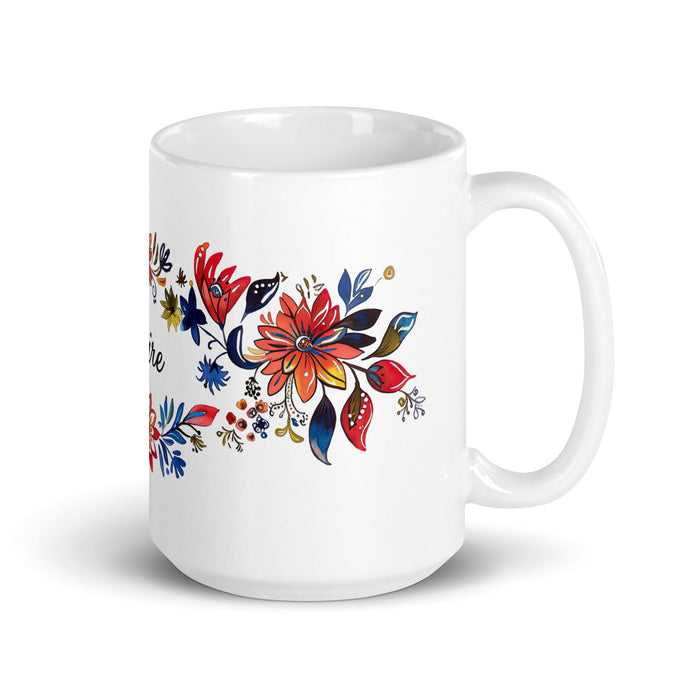 Claire Exclusive Name Art Piece Home Office Work Coffee Mug Mexican Spanish Pride Gift Cup One-Of-A-Kind Calligraphy White Glossy Mug | C17 Mexicada 15 oz