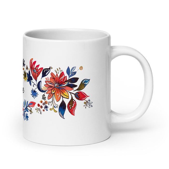 Claire Exclusive Name Art Piece Home Office Work Coffee Mug Mexican Spanish Pride Gift Cup One-Of-A-Kind Calligraphy White Glossy Mug | C17 Mexicada 20 oz