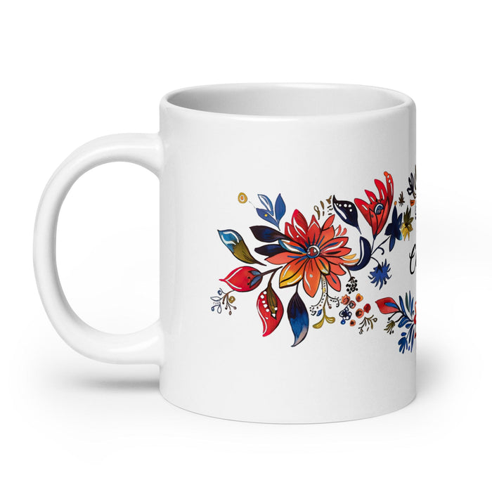 Claire Exclusive Name Art Piece Home Office Work Coffee Mug Mexican Spanish Pride Gift Cup One-Of-A-Kind Calligraphy White Glossy Mug | C17 Mexicada