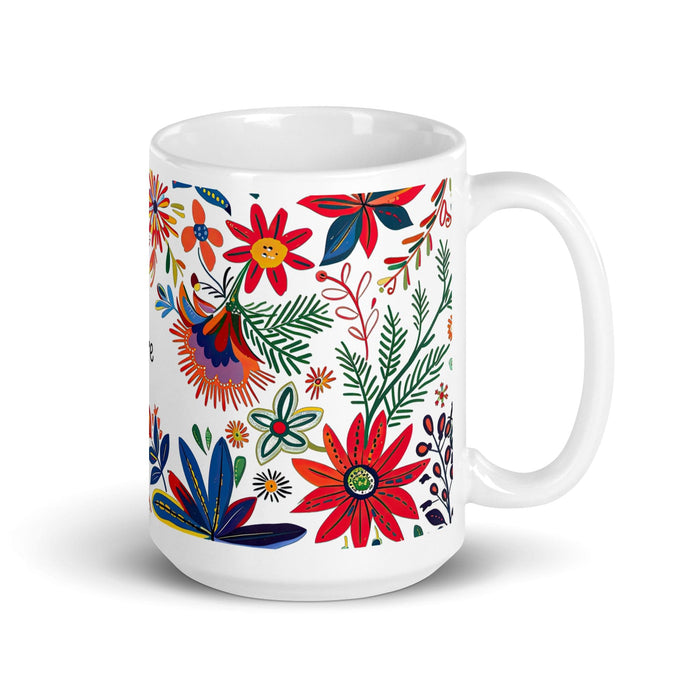 Claire Exclusive Name Art Piece Home Office Work Coffee Mug Mexican Spanish Pride Gift Cup One-Of-A-Kind Calligraphy White Glossy Mug | C18 Mexicada 15 oz