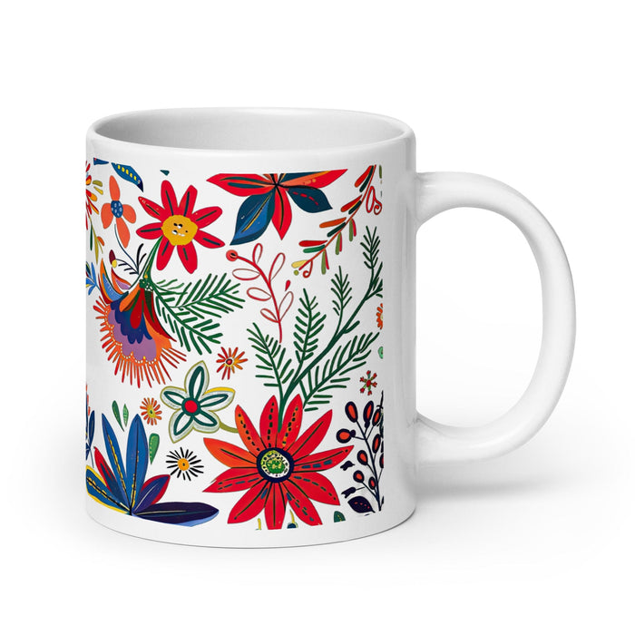 Claire Exclusive Name Art Piece Home Office Work Coffee Mug Mexican Spanish Pride Gift Cup One-Of-A-Kind Calligraphy White Glossy Mug | C18 Mexicada 20 oz