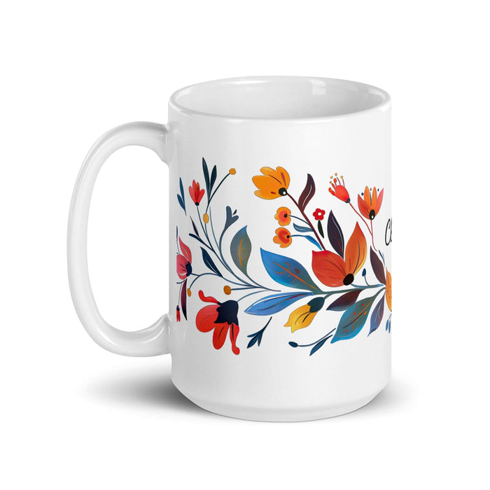 Claire Exclusive Name Art Piece Home Office Work Coffee Mug Mexican Spanish Pride Gift Cup One-Of-A-Kind Calligraphy White Glossy Mug | C19 Mexicada