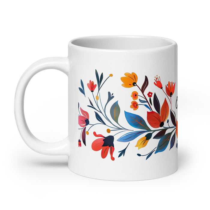 Claire Exclusive Name Art Piece Home Office Work Coffee Mug Mexican Spanish Pride Gift Cup One-Of-A-Kind Calligraphy White Glossy Mug | C19 Mexicada