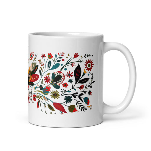 Claire Exclusive Name Art Piece Home Office Work Coffee Mug Mexican Spanish Pride Gift Cup One-Of-A-Kind Calligraphy White Glossy Mug | C2 Mexicada 11 oz