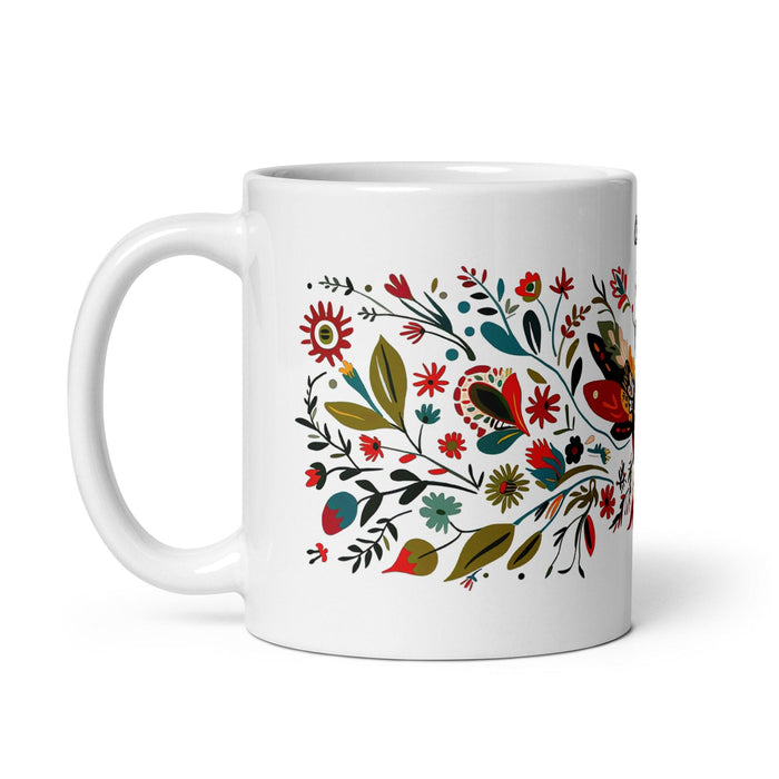 Claire Exclusive Name Art Piece Home Office Work Coffee Mug Mexican Spanish Pride Gift Cup One-Of-A-Kind Calligraphy White Glossy Mug | C2 Mexicada