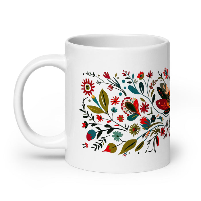 Claire Exclusive Name Art Piece Home Office Work Coffee Mug Mexican Spanish Pride Gift Cup One-Of-A-Kind Calligraphy White Glossy Mug | C2 Mexicada