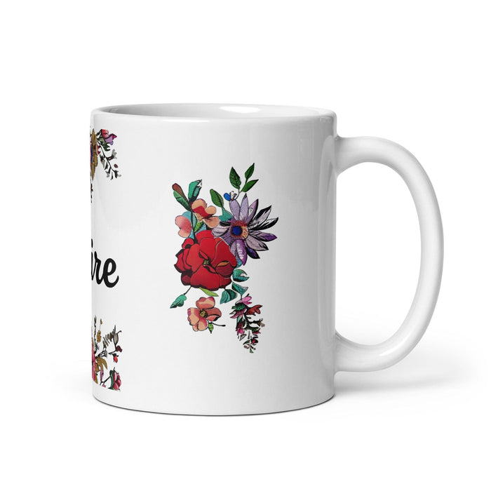 Claire Exclusive Name Art Piece Home Office Work Coffee Mug Mexican Spanish Pride Gift Cup One-Of-A-Kind Calligraphy White Glossy Mug | C20 Mexicada 11 oz