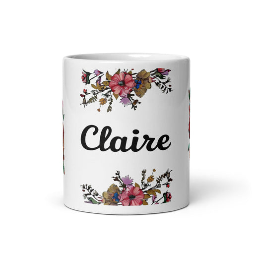 Claire Exclusive Name Art Piece Home Office Work Coffee Mug Mexican Spanish Pride Gift Cup One-Of-A-Kind Calligraphy White Glossy Mug | C20 Mexicada