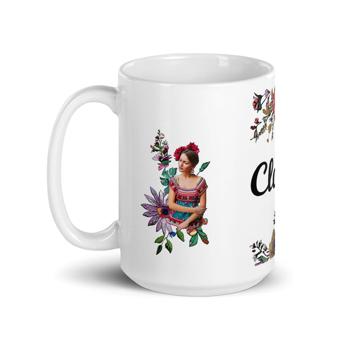 Claire Exclusive Name Art Piece Home Office Work Coffee Mug Mexican Spanish Pride Gift Cup One-Of-A-Kind Calligraphy White Glossy Mug | C20 Mexicada