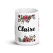 Claire Exclusive Name Art Piece Home Office Work Coffee Mug Mexican Spanish Pride Gift Cup One-Of-A-Kind Calligraphy White Glossy Mug | C20 Mexicada