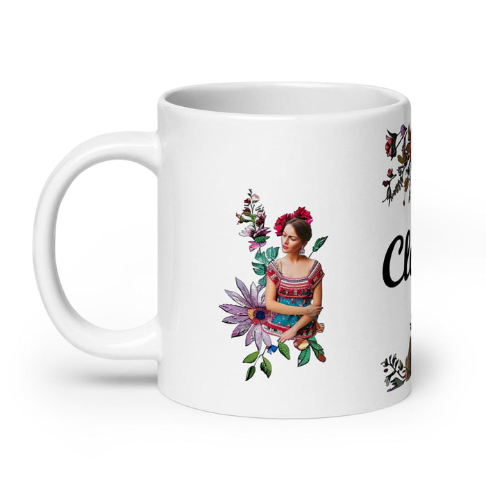 Claire Exclusive Name Art Piece Home Office Work Coffee Mug Mexican Spanish Pride Gift Cup One-Of-A-Kind Calligraphy White Glossy Mug | C20 Mexicada