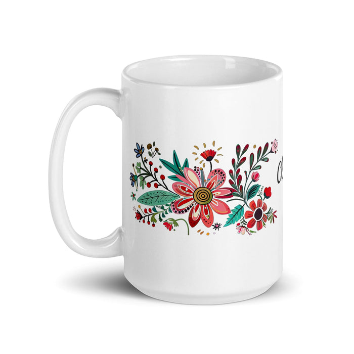 Claire Exclusive Name Art Piece Home Office Work Coffee Mug Mexican Spanish Pride Gift Cup One-Of-A-Kind Calligraphy White Glossy Mug | C21 Mexicada