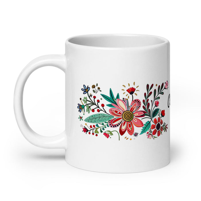 Claire Exclusive Name Art Piece Home Office Work Coffee Mug Mexican Spanish Pride Gift Cup One-Of-A-Kind Calligraphy White Glossy Mug | C21 Mexicada