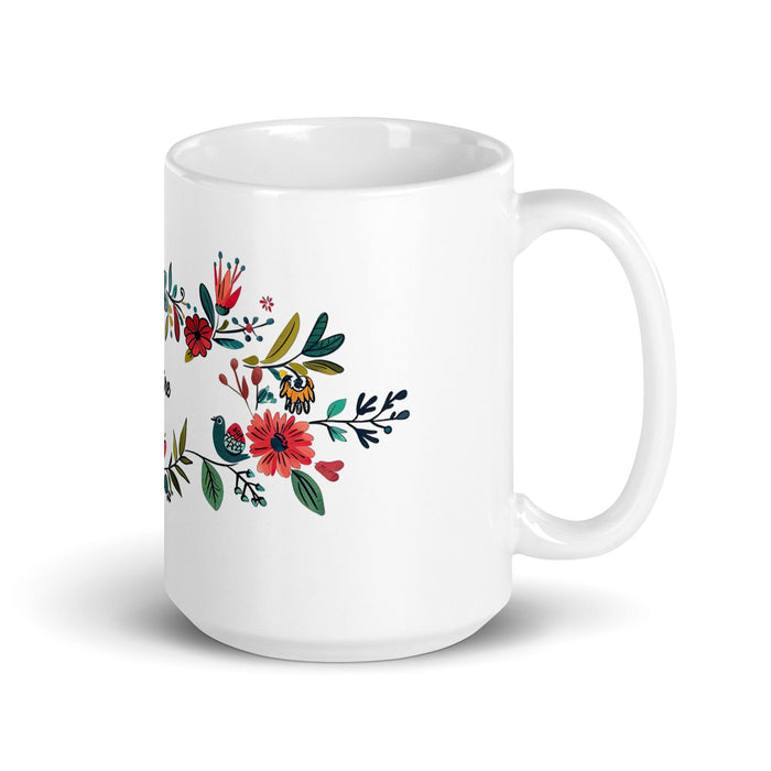 Claire Exclusive Name Art Piece Home Office Work Coffee Mug Mexican Spanish Pride Gift Cup One-Of-A-Kind Calligraphy White Glossy Mug | C22 Mexicada 15 oz