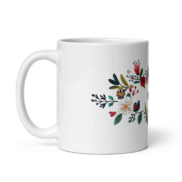 Claire Exclusive Name Art Piece Home Office Work Coffee Mug Mexican Spanish Pride Gift Cup One-Of-A-Kind Calligraphy White Glossy Mug | C22 Mexicada